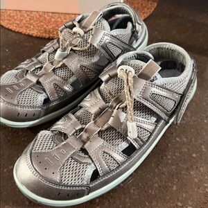Made by Orth o feet shoes Grey Sandals with Mesh Design wore a few times